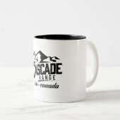 Cascade Range USA Canada logo. Tweekleurige Koffiemok (Voorkant rechts)