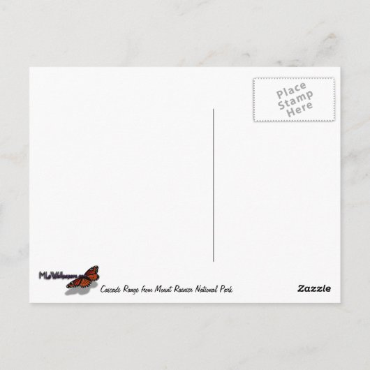 Cascade Range van Mount Rainier National Park Briefkaart (Achterkant)