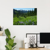 Cascade Range van Mount Rainier National Park Poster (Thuiskantoor)