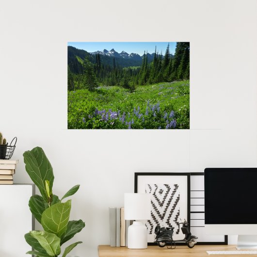 Cascade Range van Mount Rainier National Park Poster (Thuiskantoor)