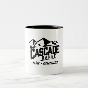 Cascade Range VS Canada logo. Tweekleurige Koffiemok