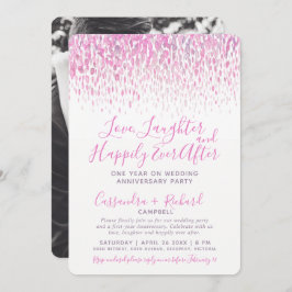 Cascade roze paarse kunst een jaar op huwelijksfee kaart