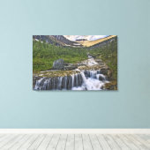Cascade stroom, Glacier National Park, Canvas Afdruk (Insitu (Houten vloer))