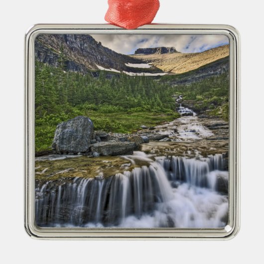 Cascade stroom, Glacier National Park, Metalen Ornament (Voorkant)