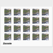 Cascade stroom, Glacier National Park, Vierkante Sticker (Vel)