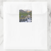 Cascade stroom, Glacier National Park, Vierkante Sticker (Tas)