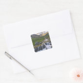 Cascade stroom, Glacier National Park, Vierkante Sticker (Envelop)