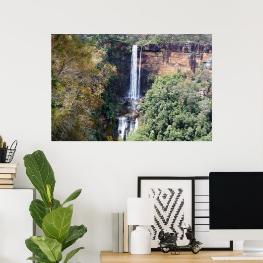 Cascade van de natuur bij Fitzroy Falls Poster (Thuiskantoor)