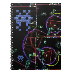Cascade van elektronische spellen notitieboek
