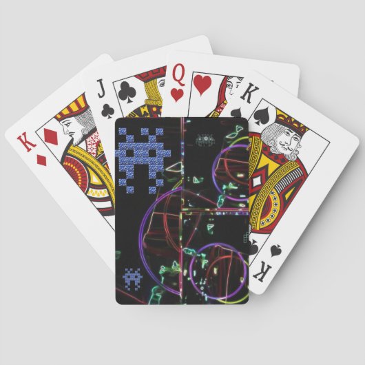 Cascade van elektronische spellen pokerkaarten (Achterkant)