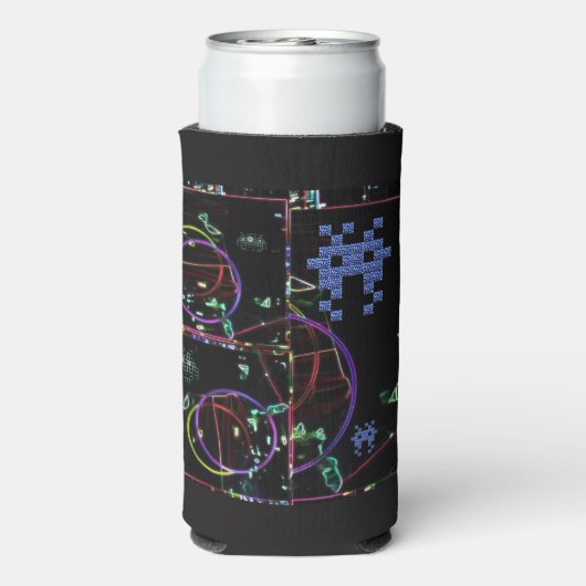 Cascade van elektronische spellen seltzer blikjeskoeler (Seltzer Achterkant)