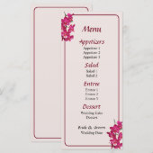 Cascade van Magenta Orchideeën Menu... Menu (Voorkant / Achterkant)