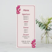 Cascade van Magenta Orchideeën Menu... Menu (Staand voorkant)