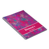 Cascade van Modern Roze en Blauwe Kleur Abstract Notitieboek (Rechterzijde)
