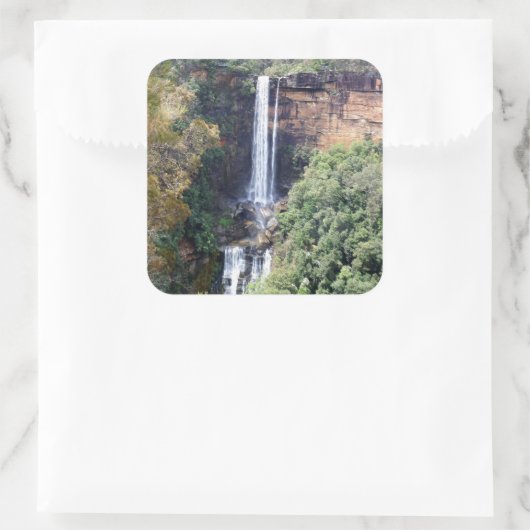 Cascade van Natuur bij Fitzroy Herfsten Vierkante Sticker (Tas)