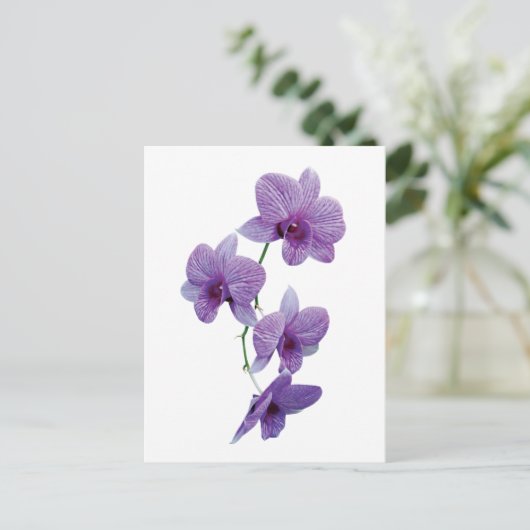 Cascade van Paarse orchideeën Briefkaart (Staand voorkant)