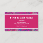 Cascade van Roze en Blauwe Abstracte Kleur Visitekaartje (Achterkant)