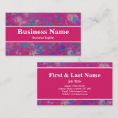 Cascade van Roze en Blauwe Abstracte Kleur Visitekaartje (Voorkant / Achterkant)