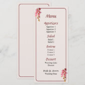 Cascade van Roze Orchideeën Menu (Voorkant / Achterkant)