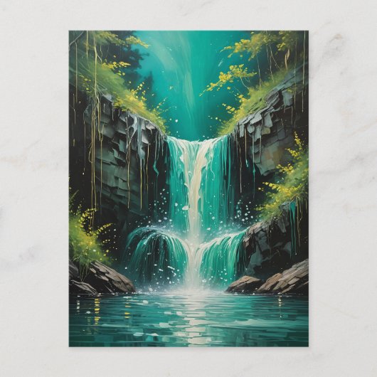 Cascade van sereniteit briefkaart (Voorkant)