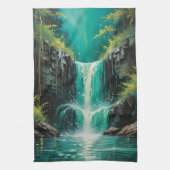 Cascade van sereniteit theedoek (Verticaal)