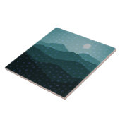 Cascade van sterren over Blauwgroen bergen Abstrac Tegeltje (Zijkant)