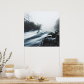 Cascade waterval op een mystieke ochtend poster (Keuken)