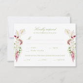 Cascadeerend bloemboeket bruiloft RSVP kaartje (Voorkant)