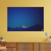 Cascadegebergte bij schemering waterkant van Langl Canvas Afdruk (Insitu (Woonkamer))