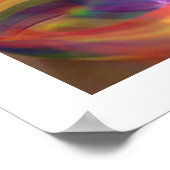 Cascadend doorzichtig regenboog lint. poster (Hoek)