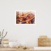 Cascadend doorzichtig regenboog lint. poster (Keuken)