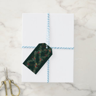Cascadende botanische slinger cadeaulabel
