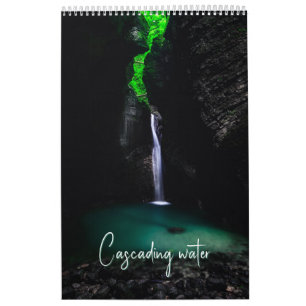 Cascaderend waterwatervallen fotografie  kalender