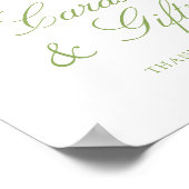 Cascaderende bloemige monogramkaarten en geschenkb poster (Hoek)