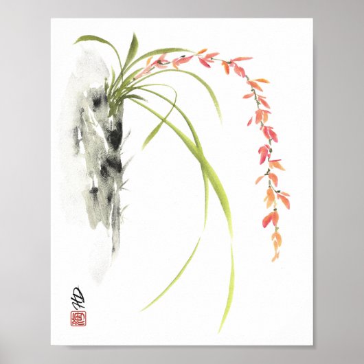 Cascaderende Bloesems Poster (Voorkant)
