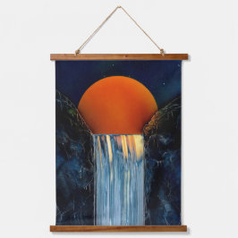 Cascaderende Waterval Houten Muur Tapijt Hangend Wandkleed