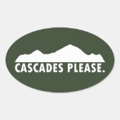 Cascades alsjeblieft ovale sticker (Voorkant)