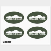Cascades alsjeblieft ovale sticker (Vel)