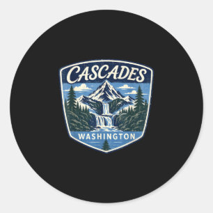 Cascades washington bergwaterval natuur ronde sticker