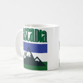 Cascadia Retro Doug Flag PNW Coffee Mok (Voorkant links)