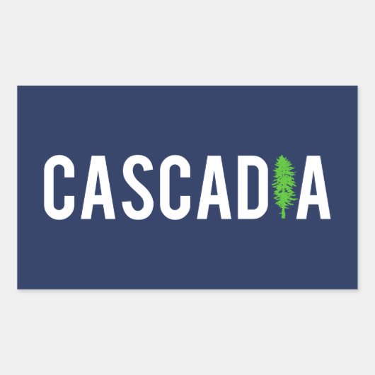 Cascadia Tree Rechthoekige Sticker (Voorkant)