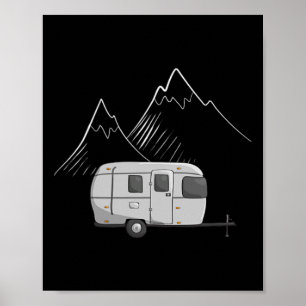 Cascadian Designs Dames Airstream Camping Caravan Poster