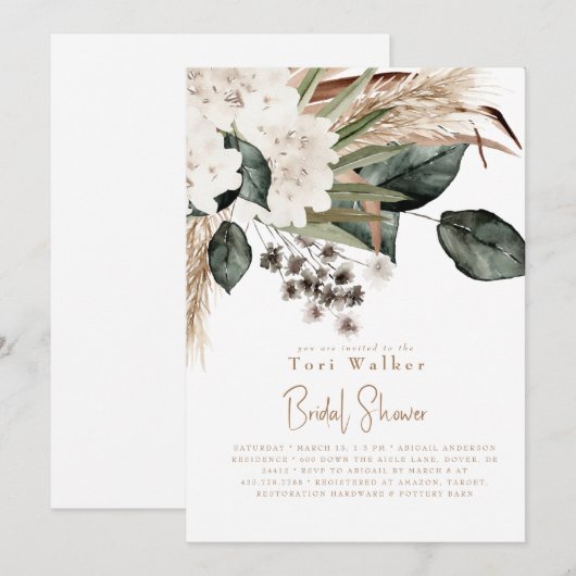 Cascading Boho Neutral Vrijgezellenfeest Kaart (Voorkant / Achterkant)