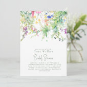 Cascading Boho Wildflower Vrijgezellenfeest Kaart (Staand voorkant)