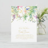 Cascading Boho Yellow Wildflower Vrijgezellenfeest Kaart (Staand voorkant)