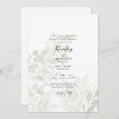 Cascading Botanical Waterverf Greenery Wedding Kaart (Voorkant / Achterkant)