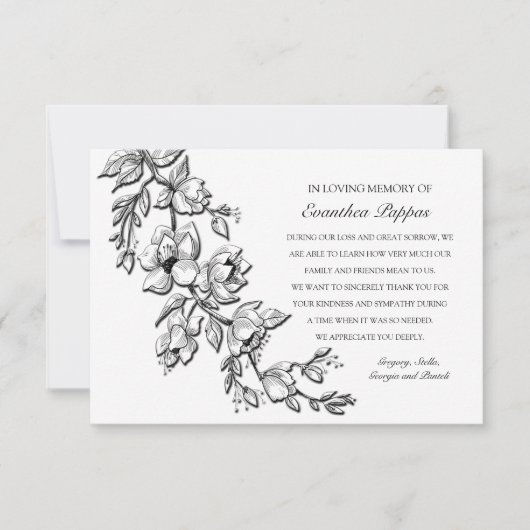 Cascading Branch Sympathie Hartelijk dank Bedankkaart (Voorkant)