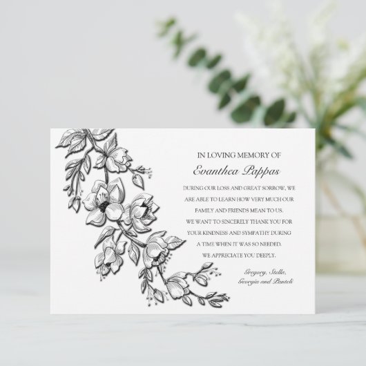 Cascading Branch Sympathie Hartelijk dank Bedankkaart (Staand voorkant)