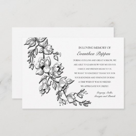 Cascading Branch Sympathie Hartelijk dank Bedankkaart (Voorkant / Achterkant)