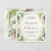Cascading Calla Save the Date Kaart (Voorkant / Achterkant)